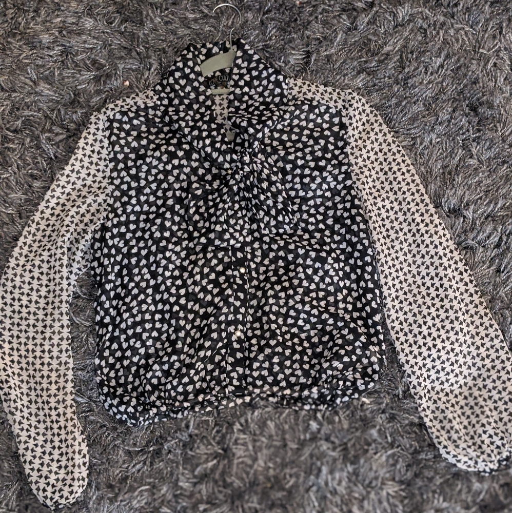 Black and white blouse